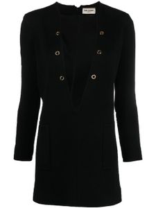 Saint Laurent robe à col v profond - Noir