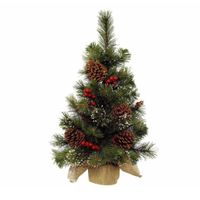 Kunstboom/kunst kerstboom met kerstversiering 60 cm