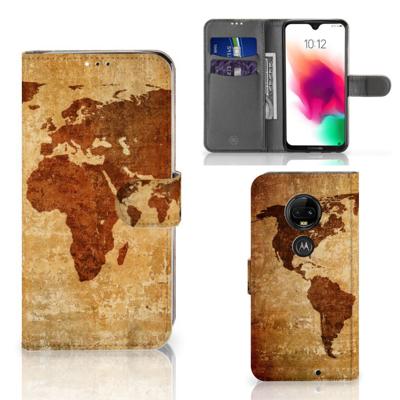 Motorola Moto G7 | G7 Plus | Flip Cover | Wereldkaart