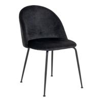 Geneve Eetkamerstoel - Zwart/Fluweel - set van 2
