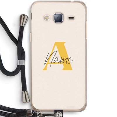Amber Script: Samsung Galaxy J3 (2016) Transparant Hoesje met koord