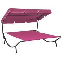 Loungebed met luifel roze
