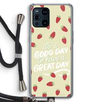 Don't forget to have a great day: Oppo Find X3 Transparant Hoesje met koord
