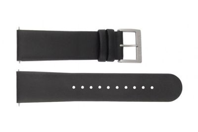Horlogeband Mondaine BM20016 / BM20204 / BM20005V Leder Zwart 22mm