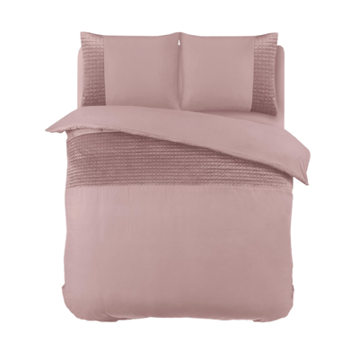 Dekbedovertrek Velvet Band - Lits-Jumeaux (240x220 Cm) - Roze Microvezel - Effen - Sleeptime - Dekbed-Discounter.nl