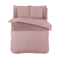 Dekbedovertrek Velvet Band - Lits-Jumeaux (240x220 Cm) - Roze Microvezel - Effen - Sleeptime - Dekbed-Discounter.nl