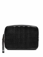 Thom Browne trousse de toilette à détails 4 bandes signature - Noir