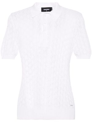 DSQUARED2 polo en maille ajourée - Blanc
