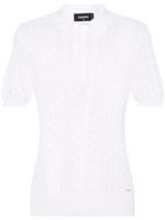 DSQUARED2 polo en maille ajourée - Blanc - thumbnail