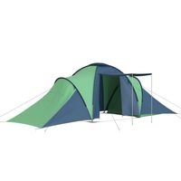 vidaXL Tent 6-persoons blauw en groen - thumbnail