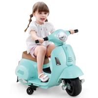 Gelicentieerde Vespa Kinder Elektromotorfiets 6V Batterij Aangedreven Motorfiets met LED-koplamp Groen