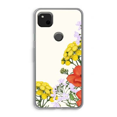 Wilde bloemen: Google Pixel 4a Transparant Hoesje