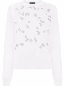 Dolce & Gabbana pull en soie à broderies - Blanc