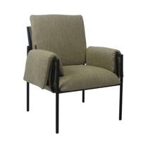 Bronx71 Fauteuil Urban linnen olijfgroen.