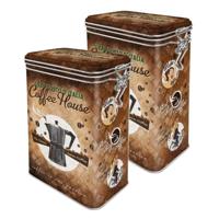 Nostalgic Art Koffie bewaarblik  - 2x - Metalen - luchtdicht - 1300 ml - Coffee House