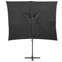 The Living Store Tuinparasol - The Living Store - 250 x 250 x 253 cm - Antraciet - UV-beschermend polyester