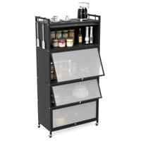 Keukentrolley Met 5 Niveaus En Wieltjes Vrijstaande Hoge Kast Staande Rekken 80,5 x 40 x 162 cm