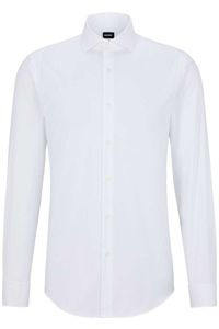 BOSS Slim Fit Overhemd wit, Effen