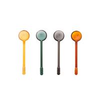 POINT-VIRGULE - Koffie & Thee - Glazen lepels 12cm diverse kleuren 4-dlg