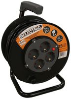 Kabelhaspel 4 stopcontacten 25 meter Relectric 230V snoer 3x1.5 mm2 DHZ