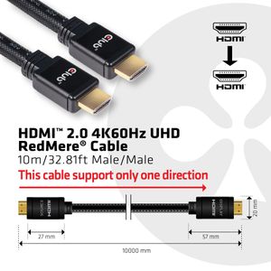 Club 3D HDMI 2.0 RedMere kabel 10 meter, 4K 60Hz