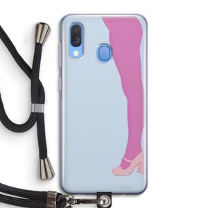 Pink panty: Samsung Galaxy A40 Transparant Hoesje met koord