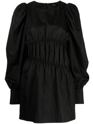 Goen.J robe froncée à manches bouffantes - Noir