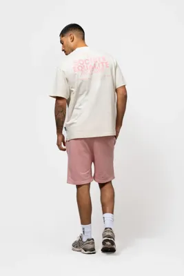Equalité Societe 2.0 Oversized T-Shirt Heren Gebroken Wit/Roze - Maat M - Kleur: Gebroken Wit | Soccerfanshop