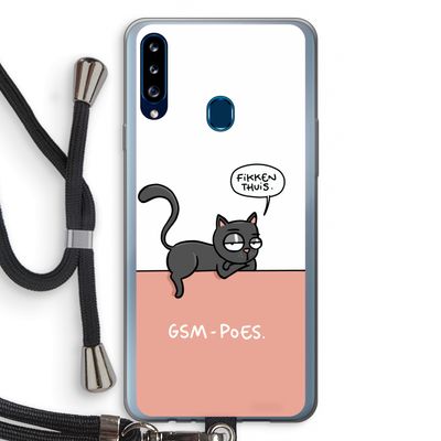GSM poes: Samsung Galaxy A20s Transparant Hoesje met koord