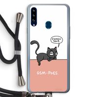 GSM poes: Samsung Galaxy A20s Transparant Hoesje met koord