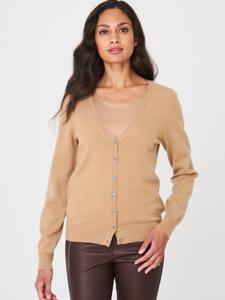 Basic vest met V-hals van zuiver cashmere