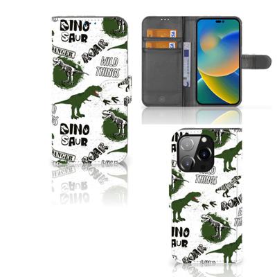 Telefoonhoesje | Met pasjeshouder | voor iPhone 14 Pro Dinosaurus