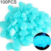 100 PCS Glow in de Dark Garden Pebbles voor loopbruggen & decoratie en planten lichtgevende stenen (baby blauw)