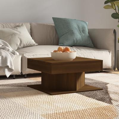 Salontafel 57x57x30 cm bewerkt hout bruin eikenkleur