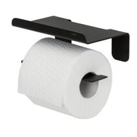 Tiger Colar Toiletrolhouder - met planchet - zelfklevend - zwart 1314230746