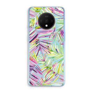 Tropical Palms Blue: OnePlus 7T Transparant Hoesje