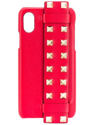 Valentino Garavani coque diPhone X Rockstud - Rouge