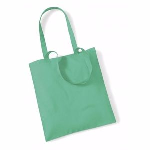 Tote bag katoenen tasje mint groen 42 x 38 cm