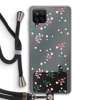 Small white flowers: Samsung Galaxy A12 Transparant Hoesje met koord