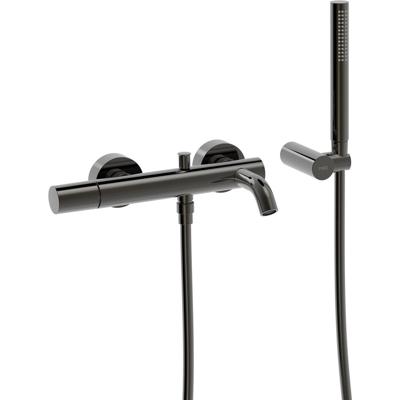 Badkraan Tres Study | Opbouw | Mengkraan | 2-weg | hoh 15 cm | 1-knop | Rond | Zwart metallic