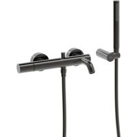 Badkraan Tres Study | Opbouw | Mengkraan | 2-weg | hoh 15 cm | 1-knop | Rond | Zwart metallic