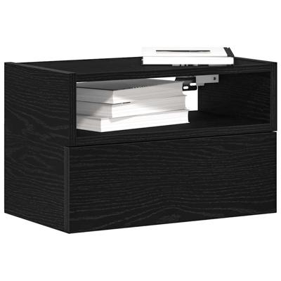 Nachtkastjes 2 st wandgemonteerd 45x26x28,5 cm zwart