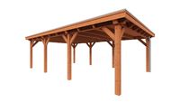 Trendhout Overkapping Toscane 785x545 cm- Plat dak- Onbehandeld lariks Douglas hout- Trendhout