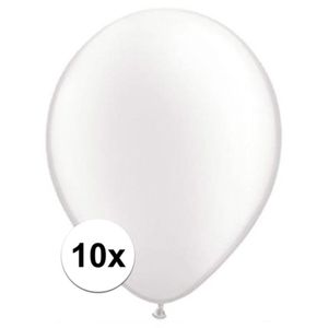 Feestartikelen Qualatex ballonnen parel wit 10 stuks