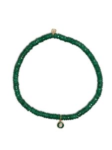 Sydney Evan bracelet en or 14ct à perles - Vert