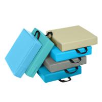 Set van 6 Stoelkussens voor Kinderen met Handgreep Vloerkussens met Ritssluiting Meerkleurig voor Kleuterschool (Vierkant)