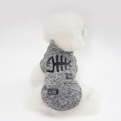 Herfst winter huisdier kleren huisdier vest Fishbone hoodie voor puppy hond maat: L (grijs)