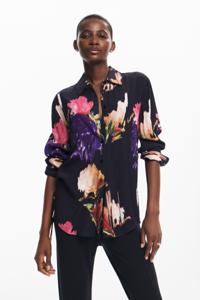 Bloemenprint overhemd - BLACK - XL