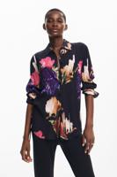 Bloemenprint overhemd - BLACK - S