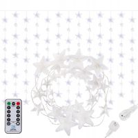 Viking Choice  Lichtgordijn met 136 LED lampen en sterren - met afstandsbediening - 100x110 cm ﻿ - thumbnail